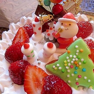 苺のショートケーキでクリスマス♪